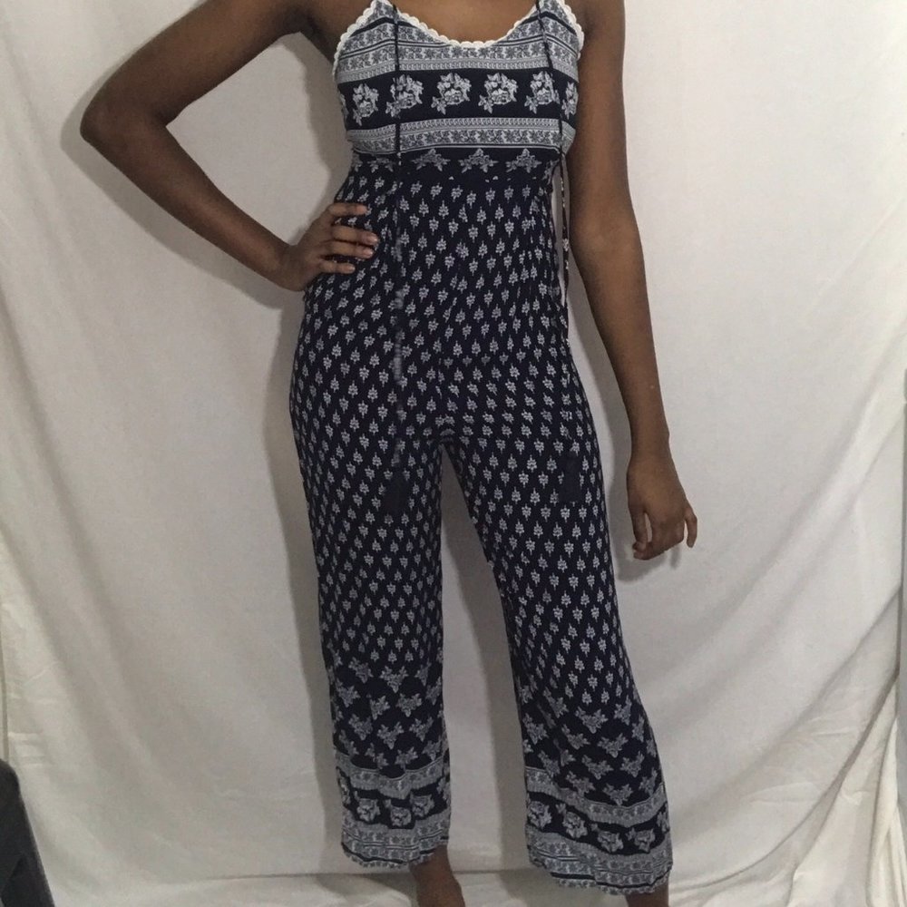 Ganji navy and white jumpsuit